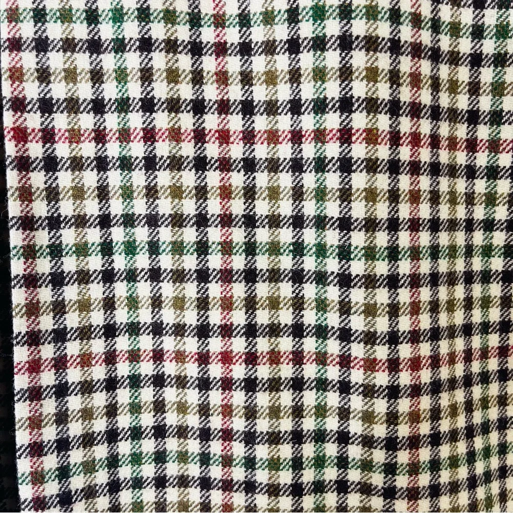 Banana Republic cream brown red wool plaid pleated preppy academia skirt 10